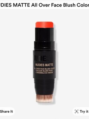 NUDESTIX Nudies Matte All Over Face Blush — Bright Coral